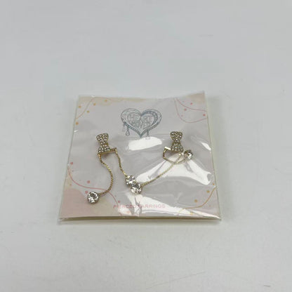 Heart moved    Pierced earrings , Fashion Women's Pearl Rhinestone Tassel Chain Earrings