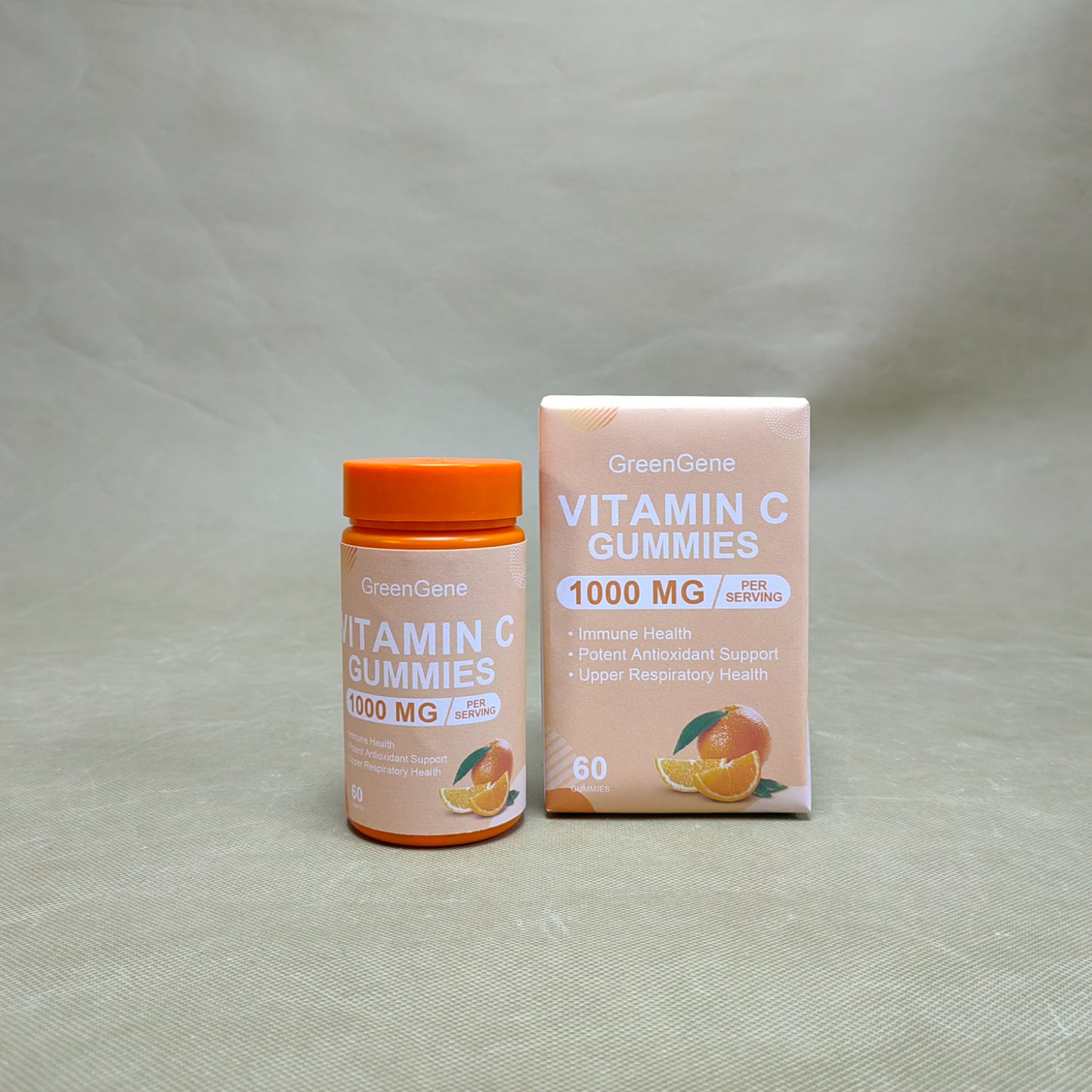 GreenGene   Gummy vitamins, Supplement for Immune Support, Vitamin C Gummies for Adults, Orange,60 Gummies
