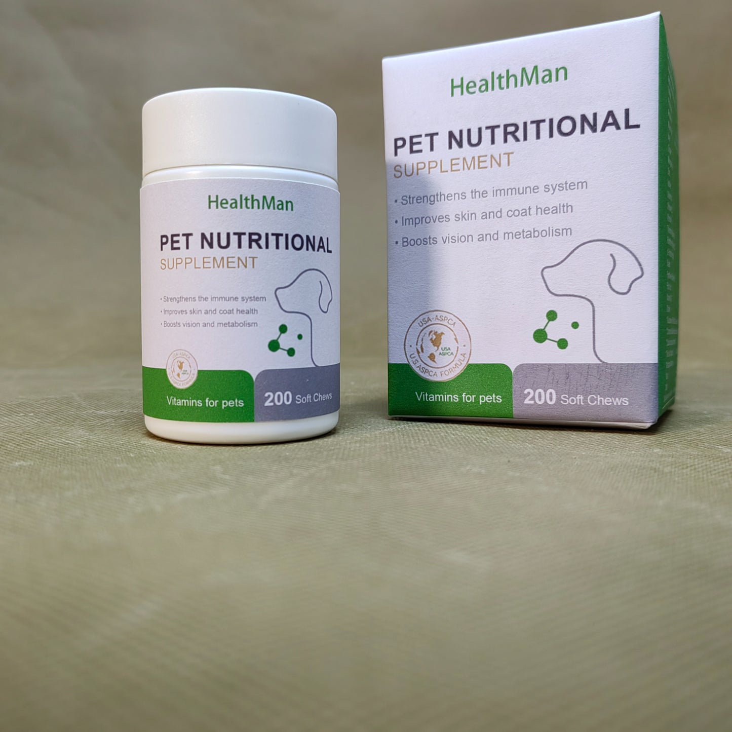 HealthMan Vitamins for pets,Pet Supplement for Immune System, Coat, Dog Multifunctional Support, Soft Chews