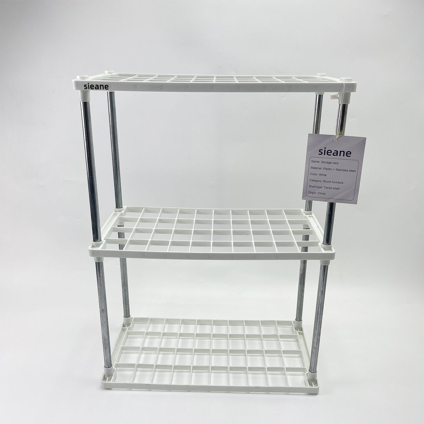 sieane   Storage racks,Plastic Storage Shelves, Pantry, Office, Closet and Garage Shelves, Easy to Assemble,Durable Plastic Shelving