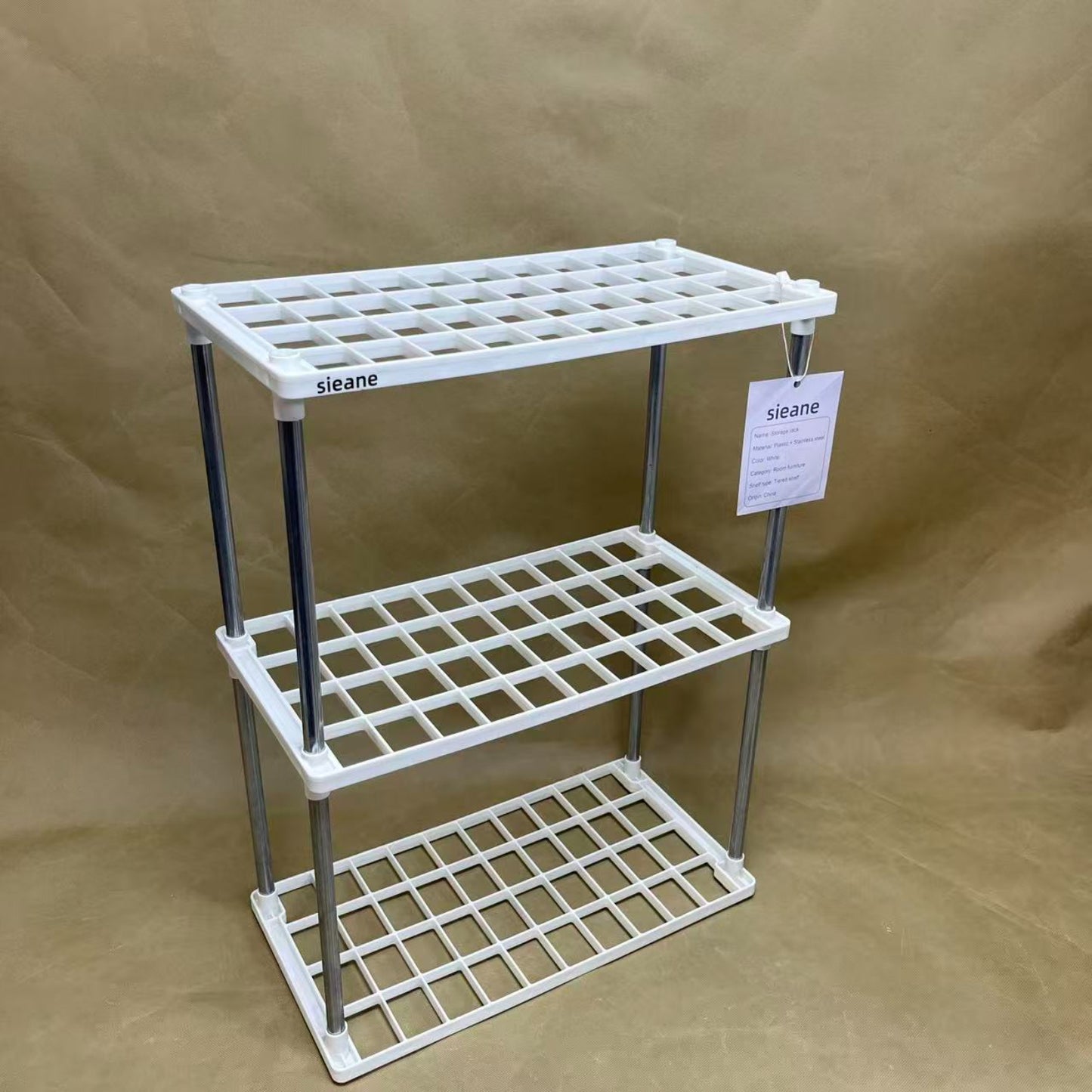 sieane   Storage racks,Plastic Storage Shelves, Pantry, Office, Closet and Garage Shelves, Easy to Assemble,Durable Plastic Shelving