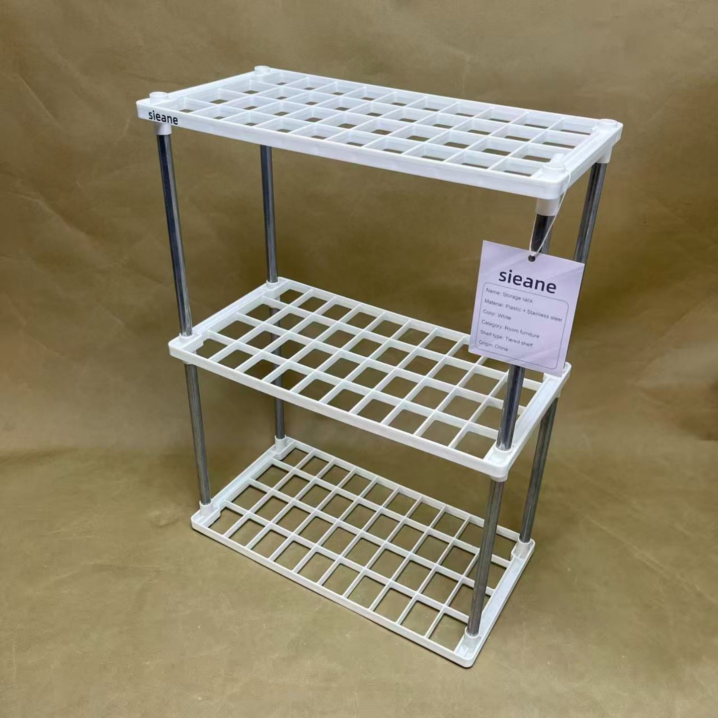 sieane   Storage racks,Plastic Storage Shelves, Pantry, Office, Closet and Garage Shelves, Easy to Assemble,Durable Plastic Shelving