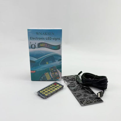 WNAKSEN   Electronic LED signs ,Custom Text Pattern Animation Scrolling Display for Car, Store, Party