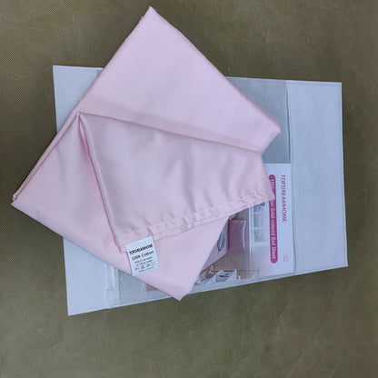 TOPDREAMHOME  Bed sheets  ,Natural 100% Cotton Sheets , Soft Sateen Weave, Breathable and Durable Bedding,Pink