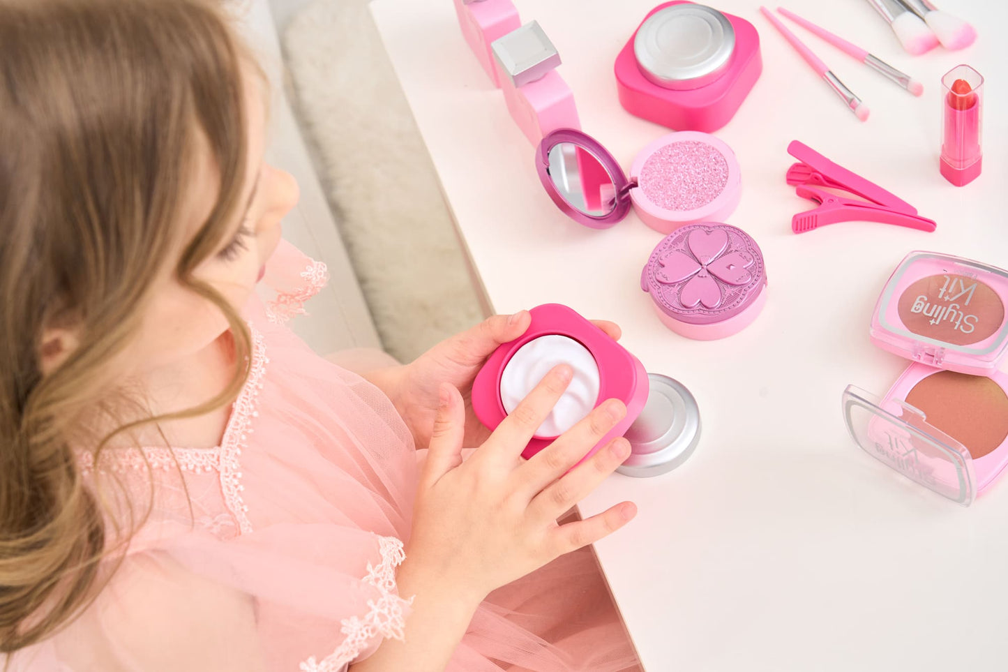 YIYZAOF   Toy imitation cosmetics,Toddler Makeup Kit for Play Vanity Set, Washable Fake Cosmetic Dress Up Toys