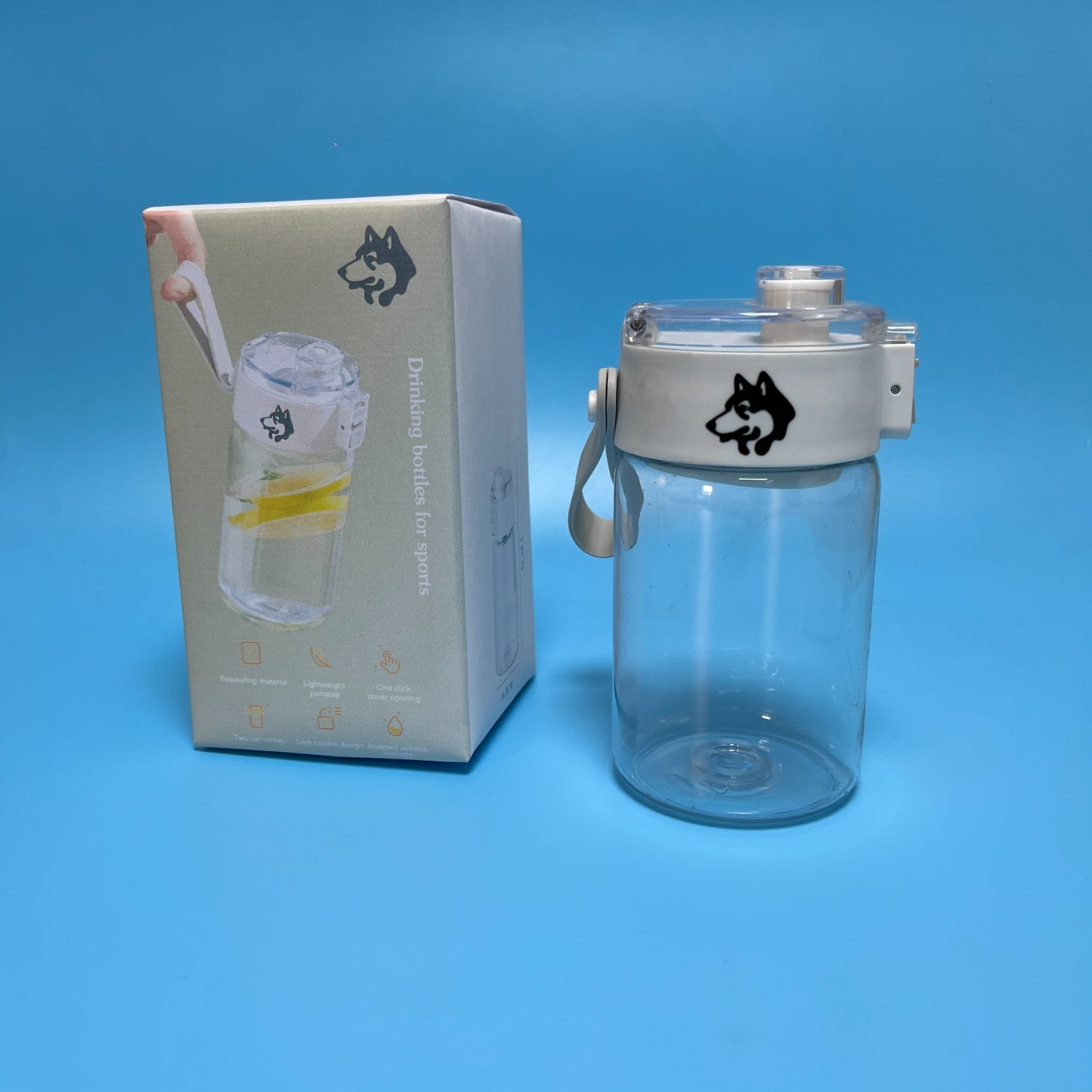 Drinking bottles for sports , Sports Water Bottle Drink Cup Portable Transparent， Reusable Sports Water Bottle