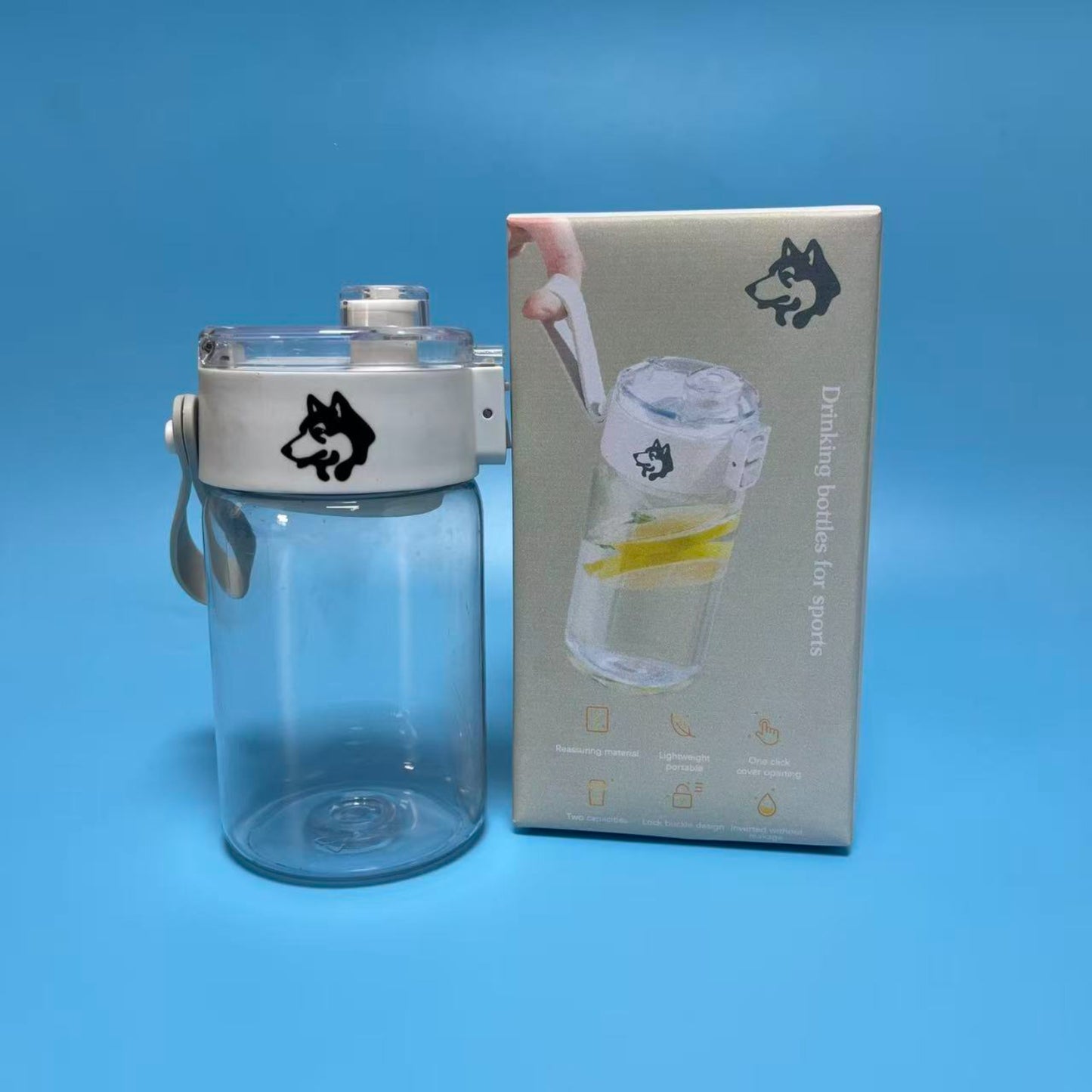 Drinking bottles for sports , Sports Water Bottle Drink Cup Portable Transparent， Reusable Sports Water Bottle